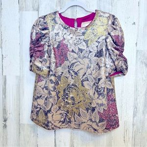 Anthropologie Pink Sequin Top